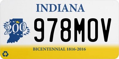 IN license plate 978MOV