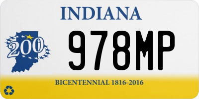IN license plate 978MP