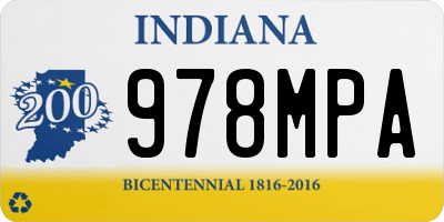 IN license plate 978MPA