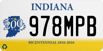 IN license plate 978MPB