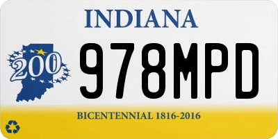 IN license plate 978MPD