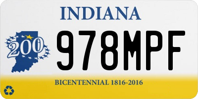 IN license plate 978MPF