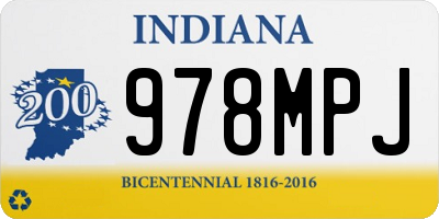 IN license plate 978MPJ