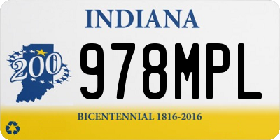 IN license plate 978MPL