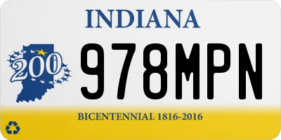 IN license plate 978MPN