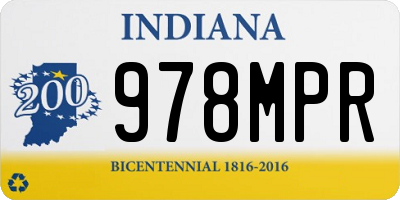 IN license plate 978MPR