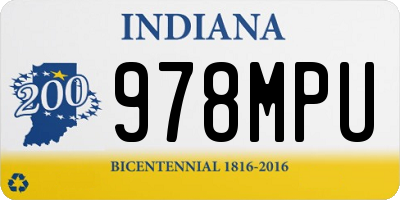 IN license plate 978MPU