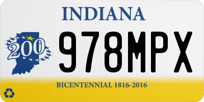 IN license plate 978MPX