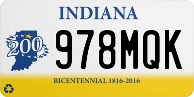 IN license plate 978MQK