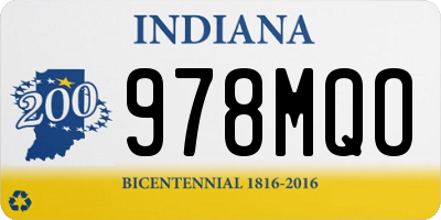 IN license plate 978MQO