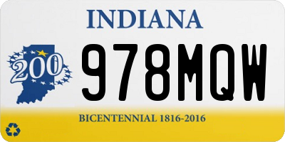 IN license plate 978MQW