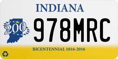 IN license plate 978MRC