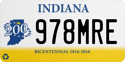 IN license plate 978MRE