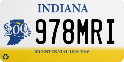 IN license plate 978MRI