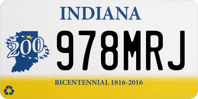 IN license plate 978MRJ