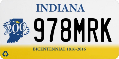 IN license plate 978MRK