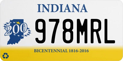 IN license plate 978MRL