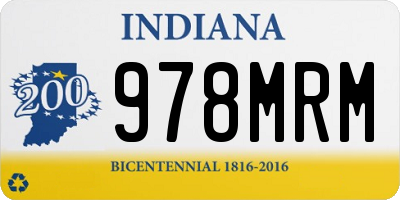 IN license plate 978MRM