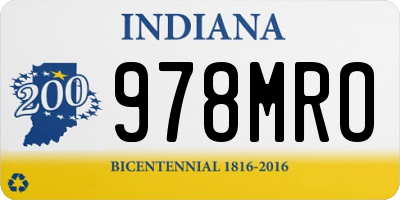 IN license plate 978MRO