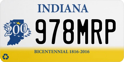 IN license plate 978MRP