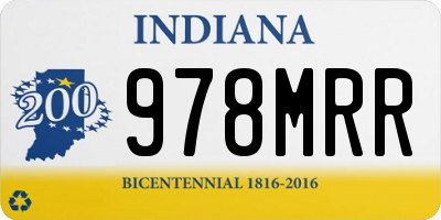 IN license plate 978MRR