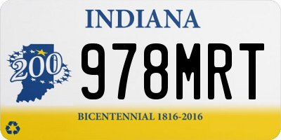 IN license plate 978MRT
