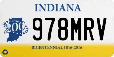 IN license plate 978MRV