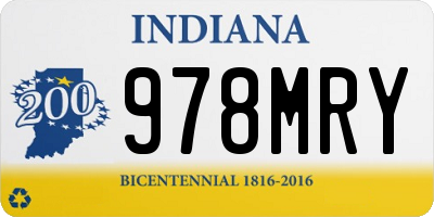 IN license plate 978MRY