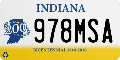 IN license plate 978MSA