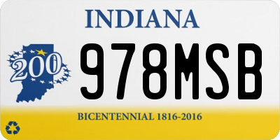 IN license plate 978MSB