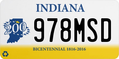 IN license plate 978MSD