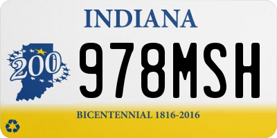 IN license plate 978MSH