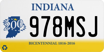 IN license plate 978MSJ