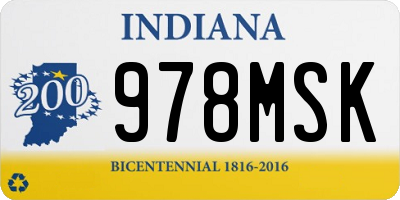 IN license plate 978MSK