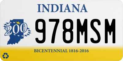 IN license plate 978MSM