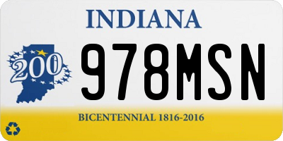 IN license plate 978MSN