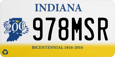 IN license plate 978MSR