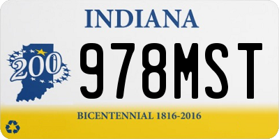 IN license plate 978MST