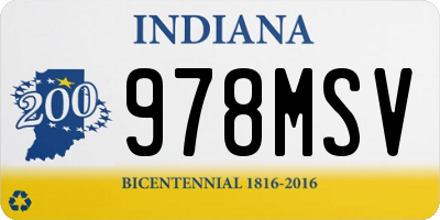 IN license plate 978MSV