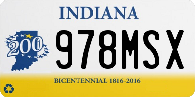 IN license plate 978MSX