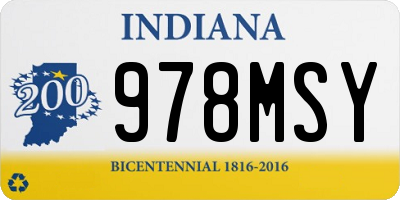 IN license plate 978MSY