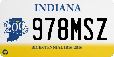 IN license plate 978MSZ