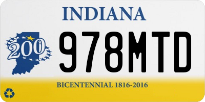 IN license plate 978MTD