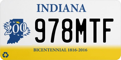 IN license plate 978MTF