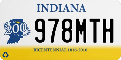 IN license plate 978MTH