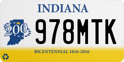 IN license plate 978MTK