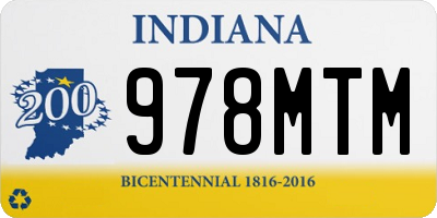 IN license plate 978MTM