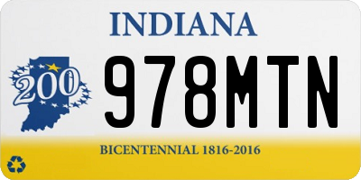 IN license plate 978MTN