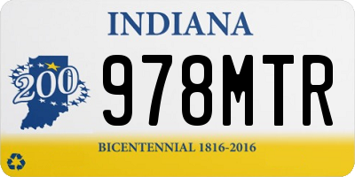 IN license plate 978MTR
