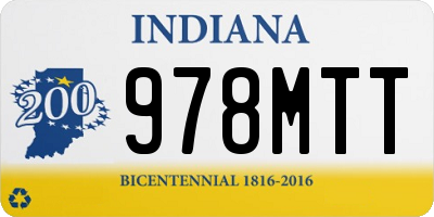 IN license plate 978MTT